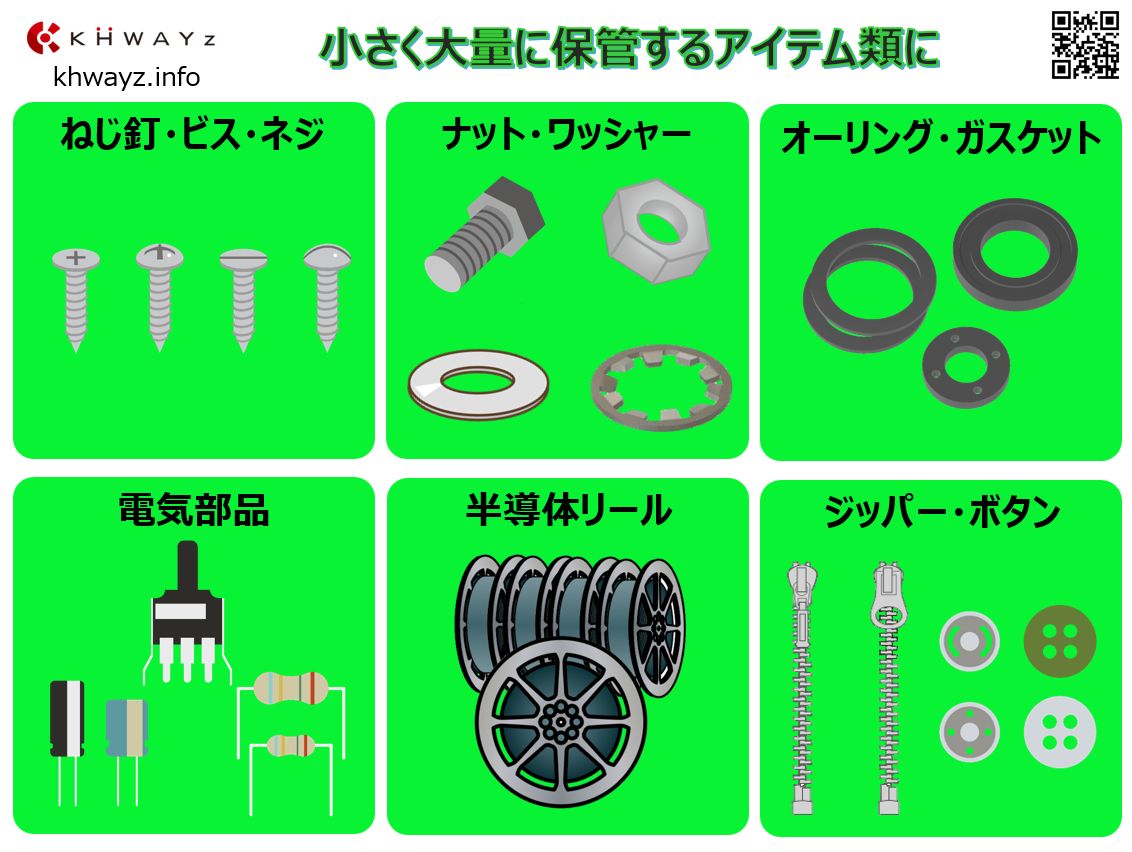 小さく大量に保管するアイテム類の管理に